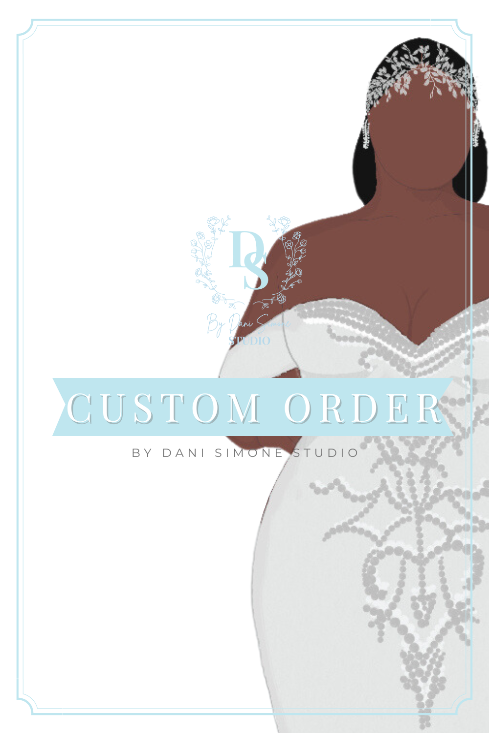 Dressmakers Sketch Custom Sketch For Wedding Dress Sketch For Bespoke Wedding dress Dani Simone Couture