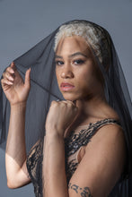Load image into Gallery viewer, Black Tulle Drop Veil By Dani Simone Studio
