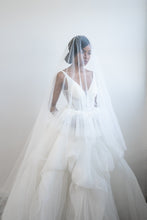 Load image into Gallery viewer, Off-White Beaded Tulle Drop Veil By Dani Simone Studio
