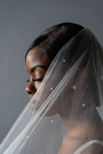 Load image into Gallery viewer, Off-White Beaded Tulle Drop Veil By Dani Simone Studio
